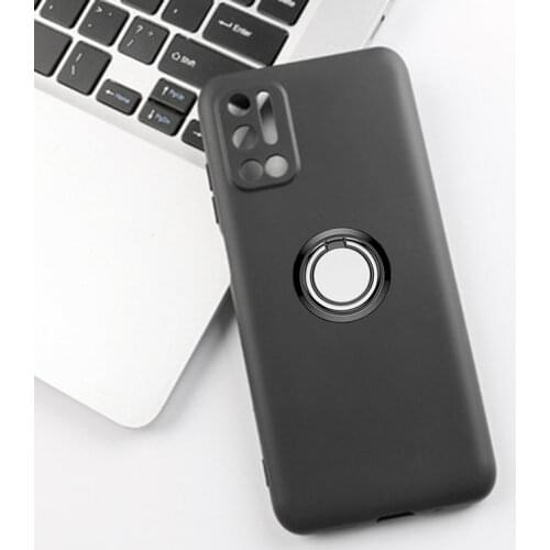 For Doogee N40 Pro 6.52" 2021 Back Ring Holder Bracket Phone Cover TPU Soft Silicone Case On N40Pro