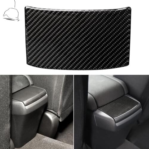 For Honda Civic 10th Gen 2016-2019 Carbon Fiber Center Storage Sticker Back Seat Storage Box Cover Trim Car styling Accessories