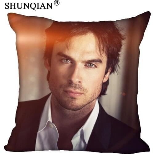 Custom Pillowcase Ian Somerhalder Square Zipper Pillow Cover 35X35,45X45,60X60cm(Two Sides) Print Your Pictures Pillow Cases