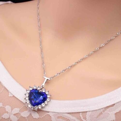 Heart Crystal Color Chain Necklace Accessories Excellent Personality Beauty Creative Handmade Casual
