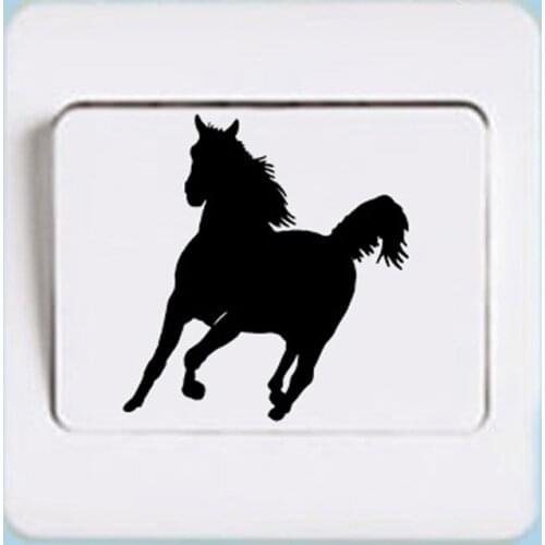 Running Horse Silhouette Switch Sticker Personality Vinyl Wall Stickers For Kids Rooms 2WS0208