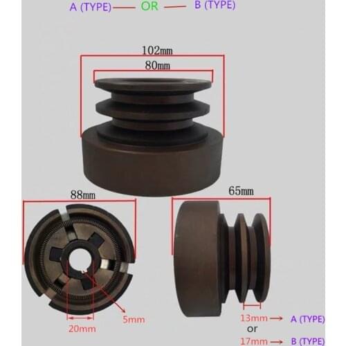 Double Groove Belt Clutch（A type）or（B type）fits for 168F/170F/GX200 Gas Engine with 20mm shaft output used for water pump/cutter