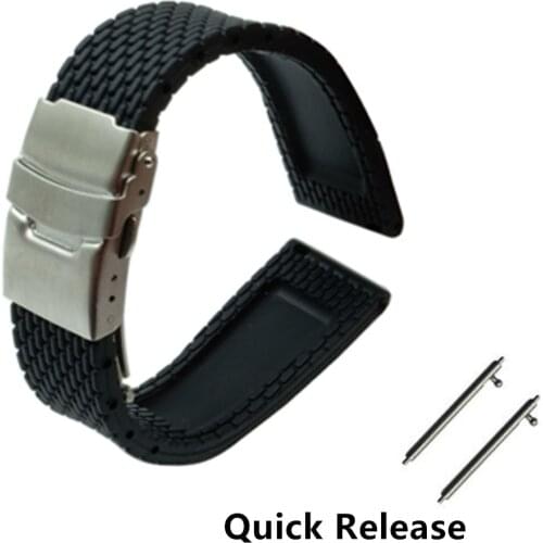Quick Release Silicone Rubber Watchband 18mm 20mm 22mm 24mm for Jacques Lemans Strap Wrist Belt Bracelet