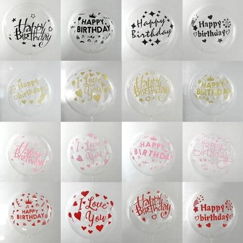 1set 20/24inch Transparent Bobo Balloon With Letter Sticker Clear Helium Balloons For Birthday Party Baby Shower Decor Globes
