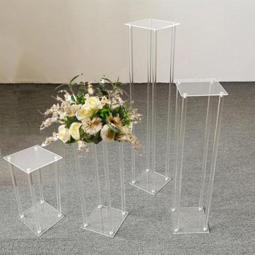 Table Flower Rack 60 CM /80 CM Tall Acrylic Crystal Wedding Road Lead Wedding Centerpiece Event Party Decoration senyu0809
