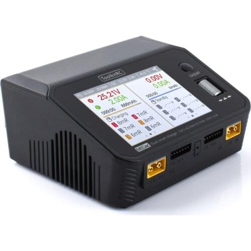 ToolkitRC M6DAC AC 200W DC 700W 15A*2 USB-C 65W QC3.0 Dual Channel Smart Lipo Battery Charger Discharger for 1-6S Lipo Battery