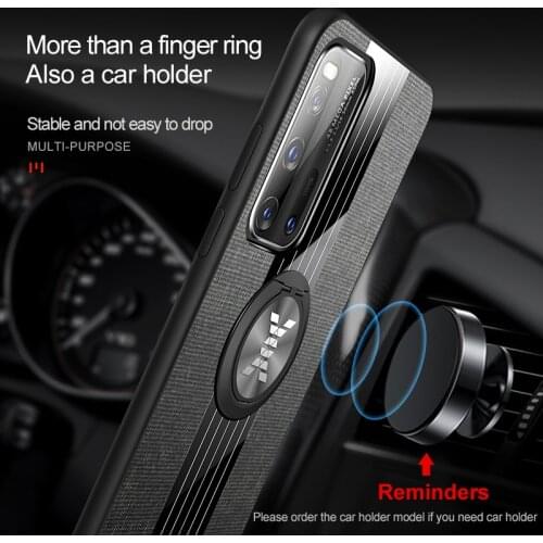 Ultra Thin Woven Pu Leather Phone Case For Huawei P40 / P40 Pro / p40 pro plus Cover Car Magnet Ring Holder