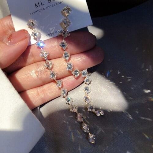 2021 new personality fashion full get advanced feeling trend round face show thin long tassel temperament eardrop female