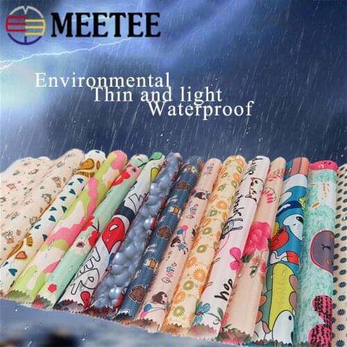 1/2Meter Meetee 150CM 210T Print PU Waterproof Fabric for Dust-proof Shower Curtain Umbrella Sleeve Apron Rainproof Accessories