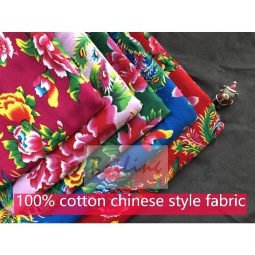1 meter100% Cotton printed thick chinese style Fabric for DIY Sewing Clothing Quilting Patchwork tablecloth needlework handmade
