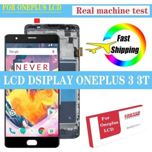 100% Tested 5.5'' OLED LCD with frame for Oneplus 3 A3000 3T A3010 Display Touch Screen Digitizer Assembly Repair Parts