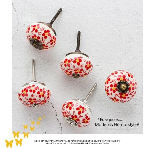 2pcs Free Shipping Cartoon Bule Ceramic Kitchen Cabinet Drawer Handle fashion Funiture Dresser room Knob Cupboard Furniture Pull