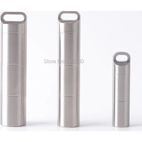 50pcs Outdoor Layered Camping Multi Combination Pill Storage Pocket Tank Waterproof Stainless Steel Bottle Medicine Sealed Box