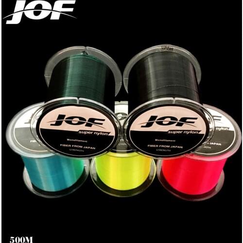 500m JOF Strong Nylon Fishing Line 5LB-30LB 7 Colors Japan Monofilament For Carp Fishing