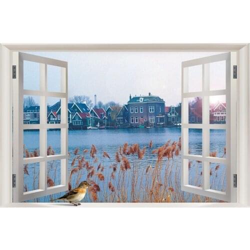 5D DIY full square round drill Diamond painting Scenery Dream landscape River outside window 3d mosaic Wedding Room decoration