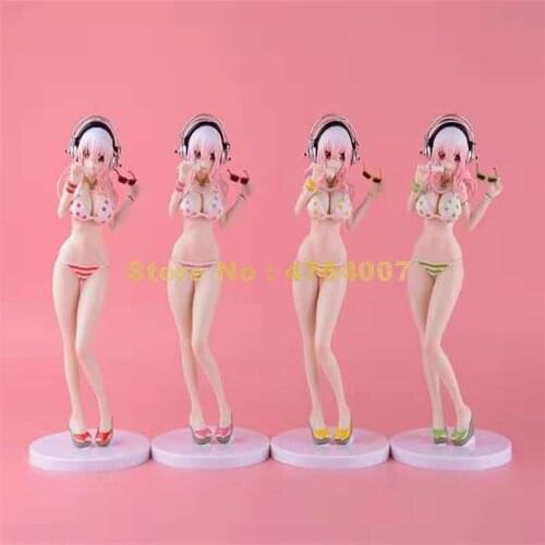 Anime super sonico in bikini swimming wear ice cream pvc action figure collectible model 20cm Toy