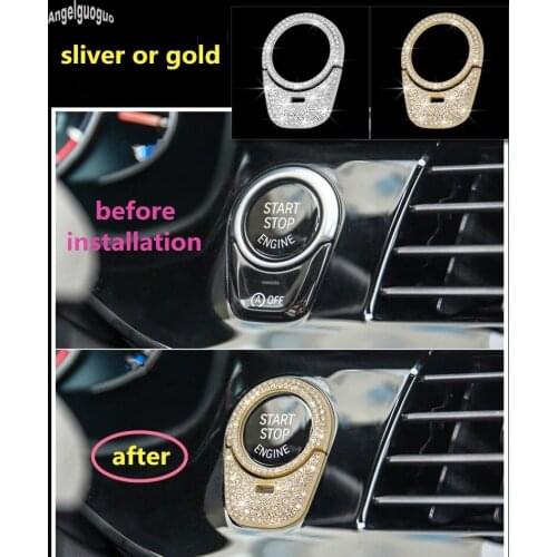 Car Engine Start Stop Switch Keyless Start System Button Cover Sticker For BMW 5 Series G30 G38 528/530/540Li 2017 8 Noble style