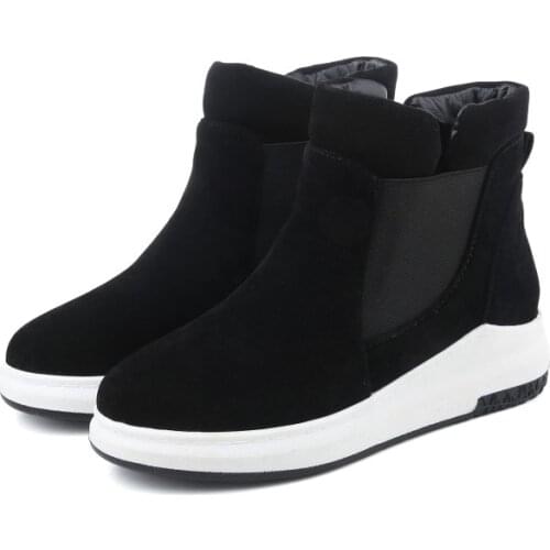 Big Size EuroAmerican style round head muffin bottom jacket color waterproof platform boots