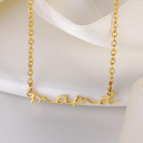Mothers Day Mama Letter Pendant Necklace For Women Heart 3 Colors Mom Nameplate Clavicle Chain Choker Festivals Jewelry Gift