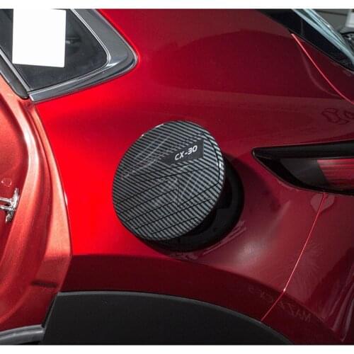 For 2020 Mazda CX-30 CX30 ABS Carbon Fiber Gasoline Tank Cap Fuel Tank Cover Protective Sticker Sticker Car Styling Accessories