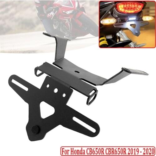 For Honda CB650R CBR650R 2019 2020 Rear Tail Tidy Fender Eliminator Kit License Plate Holder Bracket & LED Light CBR 650R CB650R