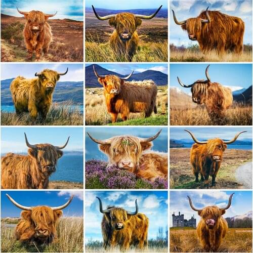 Evershine Diamond Embroidery Yak Cow Animal Diamond Painting Kit New Arrival 5D DIY Cattle Mosaic Rhinestones Art Home Decor