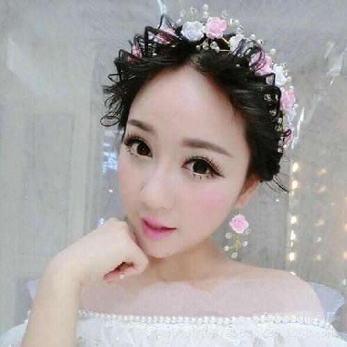 Bridal Jewelry Handmade Crystal Wreath Headdress Pottery Flower Suit Korean Wedding Hair Accessories Wedding Accessories