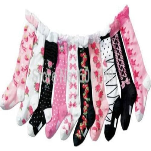 Cotton Knee Socks For Girls High Qulity Temperament Of Children Sock Princess Lace Fashion Socks Autumn Winter Style 10pair/lot