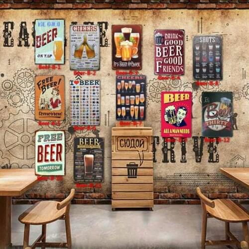 Tomorrow Free Beer Cheers O'Clock Friends Art Poster Beer Metal Tin Signs Pub Bar Decoration Man Cave Wall Stickers Home Decor