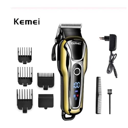 100-240V kemei rechargeable hair trimmer professional hair clipper hair cutting beard electric razor hair shaving machine