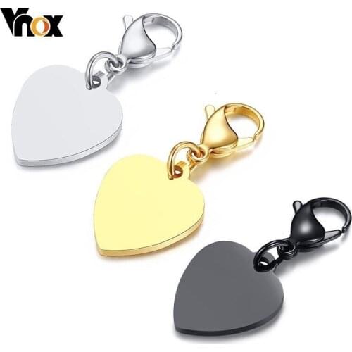Vnox Classic Heart Key Chains for Men Woman Custom Personalized Engraving High Polished Stainless Steel Male Jewelry