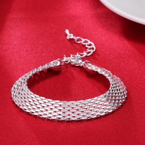 Hot new 100% 925 sterling silver fine popular weaving chain Bracelets for women fashion Wedding party Christmas gifts Jewelry
