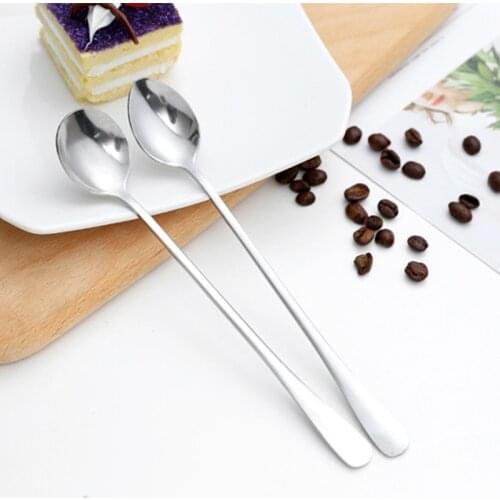 Long Handle Stainless Steel Coffee Spoon Ice Cream Dessert Spoon Kitchen Accessories Cafe Expresso Cucharilla Decor Bar Utensils