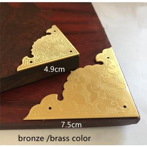Copper Triangle Furniture Cover Protector Antique Brass Wooden Box Gift Box Decorative Corners Desk Angel 4.5/7.5CM