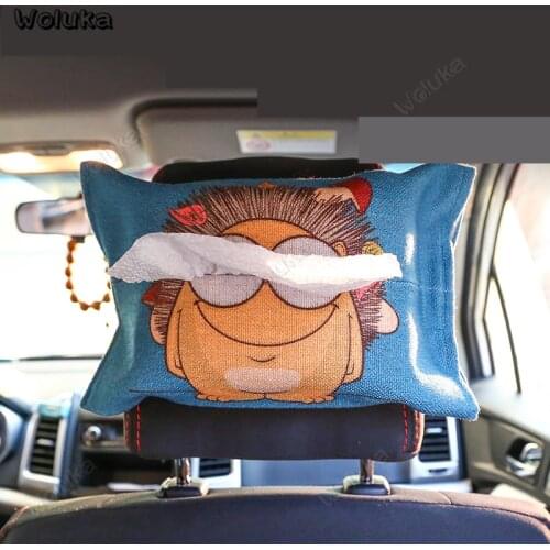 Cute Paper Box Car Tissue Box Cartoon Cover Universal KST For Car Back Sun Visor Hanging Decoration Interior Supplies CD50 Q01