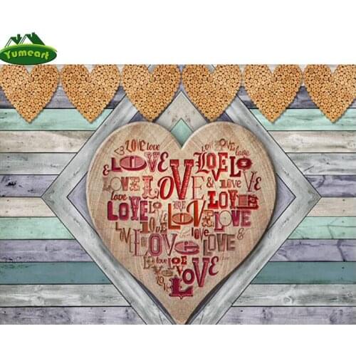 YUMEART DIY Diamond Painting Love Heart Shape Paint with Diamonds Embroidery Set Cross Stitch Mosaic Painting Mothers Day Gift
