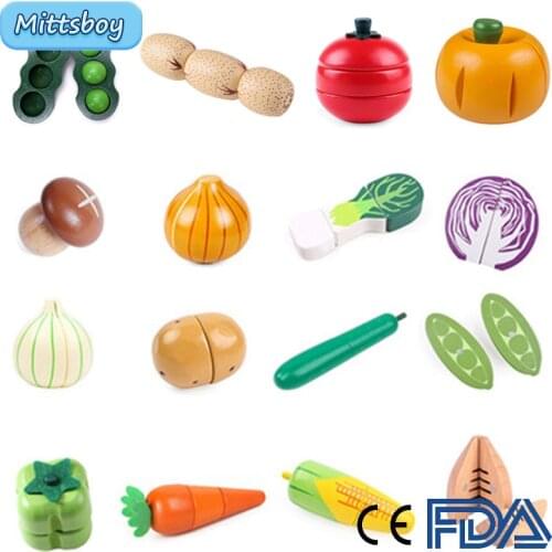 New Baby Magnet Chechele Montessori Educational 3D Vegetable Fruit Onion Wooden kitchen toy Coordination Toy for children Gifts