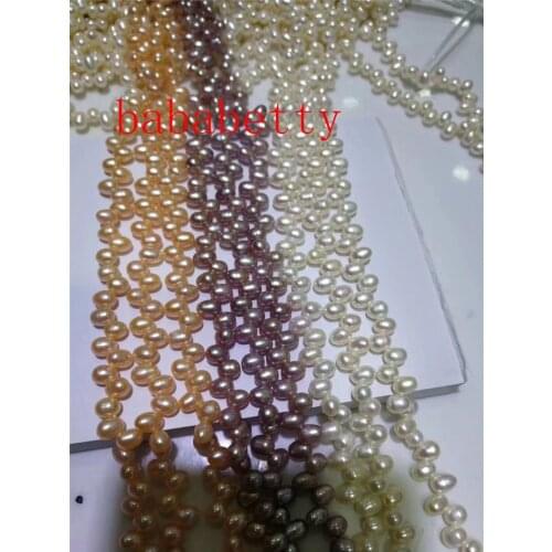Wholesale New natural cultured freshwater irregular pearl 5-6MM AA white pink purple loose beads