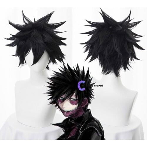 Anime My Hero Academia Dabi Wig Cosplay Costume Boku no Academia Short Black Heat Resistant Synthetic Hair Party free wigcap