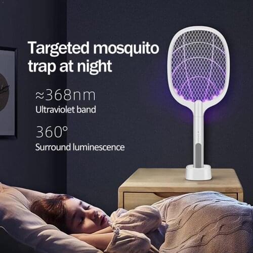 2-in-1 Electric Mosquito Swatter Handheld Fly Insect Racket Bug Light Lamp High Led Luxury Value Usb Fly Tennis Wasp Killer O0F9