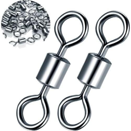 Fishing Swivel 8-Word Ring Connector Bearing Snap Rolling Swivel Solid Ring Stainless Steel Accessories For Fishing Hook Lure