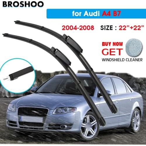 Car Wiper Blade For Audi A4 (B7) 22"+22" 2004-2008 Auto Windscreen Windshield Wipers Blades Window Wash Fit Slider Arm