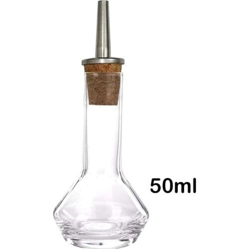 50ml Glass Bitter Bottle for Cocktail - with Stainless Steel Dash Top, Birdcage Design for Professional Mixologist Bar Tool