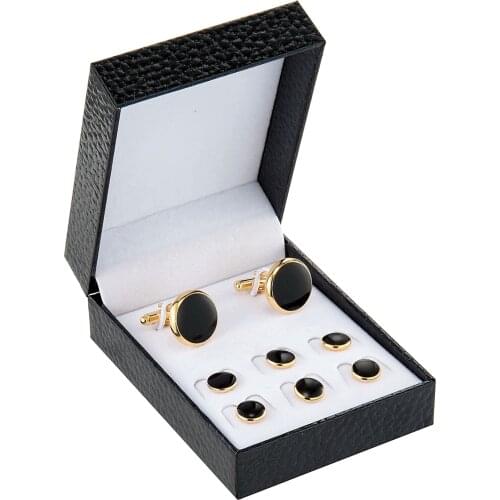 XDS03 Gold Color Classic Cufflinks Tuxedo Studs Set for Men