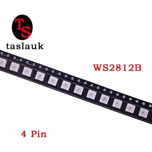 10~1000pcs WS2812B (4pins) LED Chip 5050 RGB SMD White version WS2812 Individually Addressable Digital Pixels DC5V