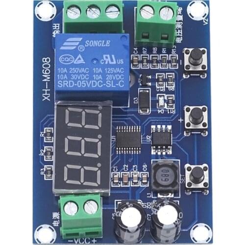 XH-M608 Battery Charge Discharge Module DC6-40V Integrated Voltmeter Undervoltage Overvoltage Protection Timing Discharge Board