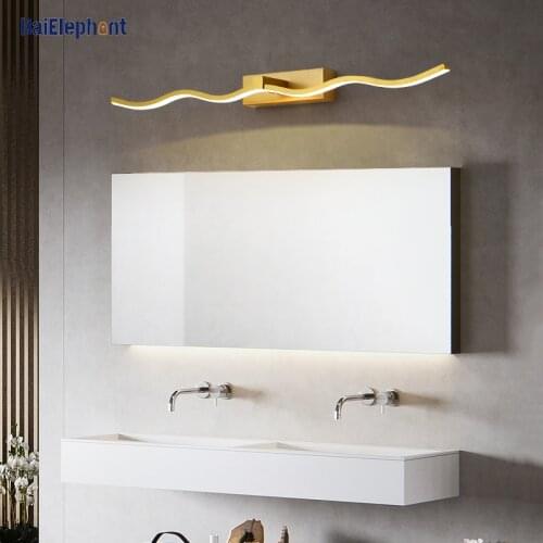 Wave Shape Mirror Lights Black Gold Color Wall Lamps For Bathroom Indoor Sconce Lighting Fixtures Vanity Home Lighting Fixtures