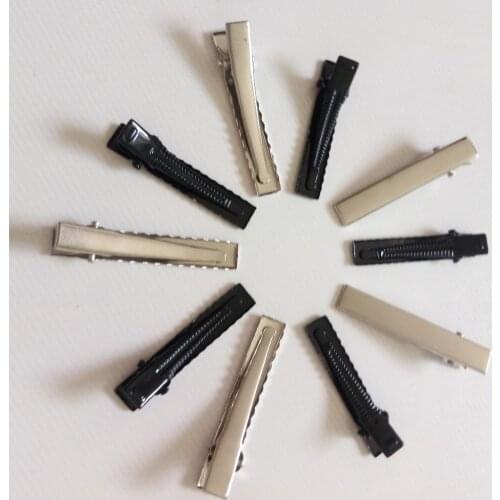 10pcs 4.1-5.5cm Silver/Black Prong Metal Alligator Hair Clips Hairpins For A Flower Girls Hair Alligator Clips Tools Accessories