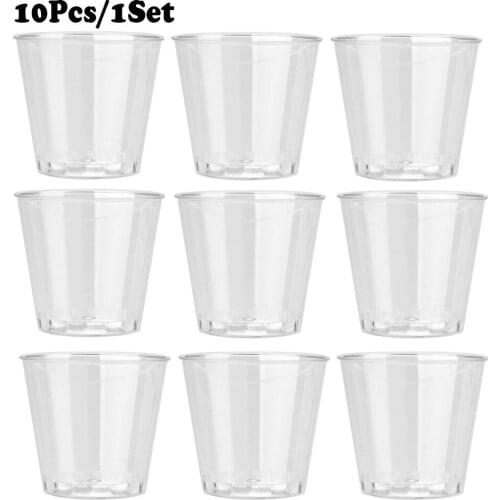 10pcs 30ml Mini Clear Plastic Disposable Party Shot Glasses Jelly Cups Gobelet Plastique Tumblers Birthday Kitchen Accessories