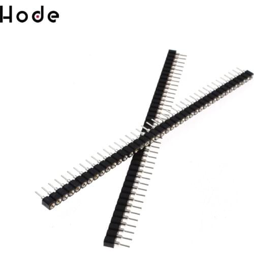 10 Pcs Set 40-Pin 2.54mm Single Row Round Female Pin Header Socket Gold Plated